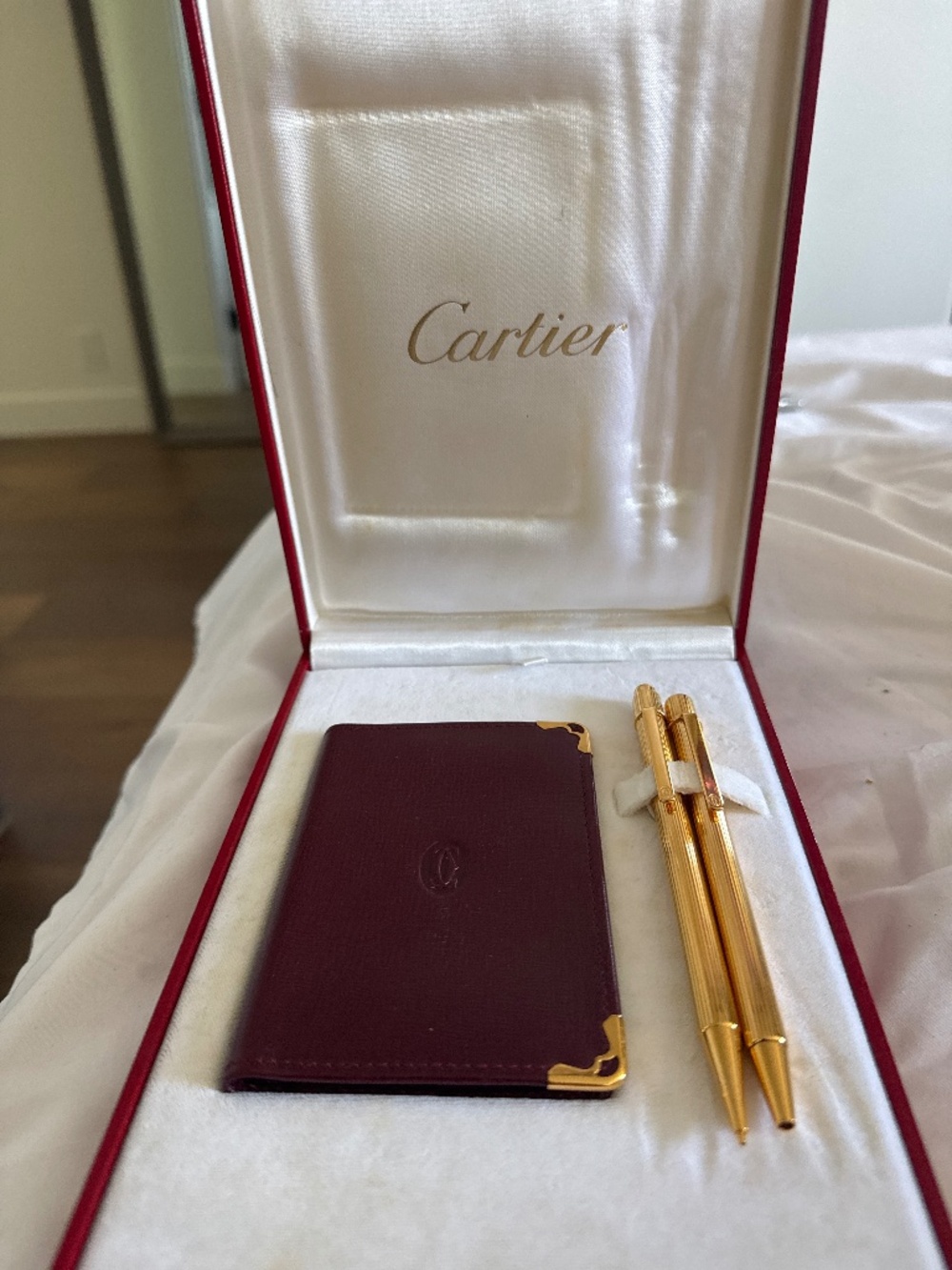 Rare Cartier pen pencil and card holder set